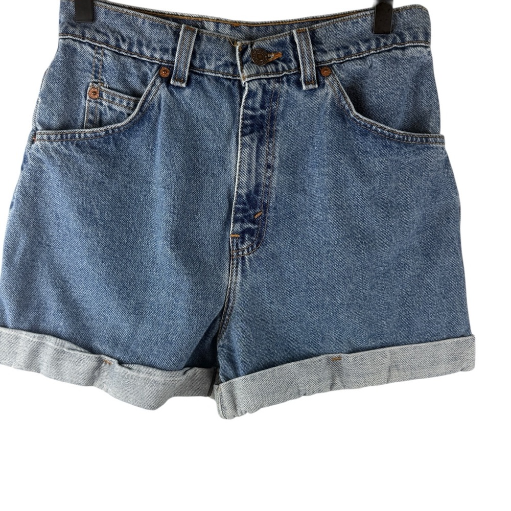 Vintage 90s Levis 910 Womens 9 Junior Classic Fit Distressed Denim Jean Shorts - Picture 3 of 8